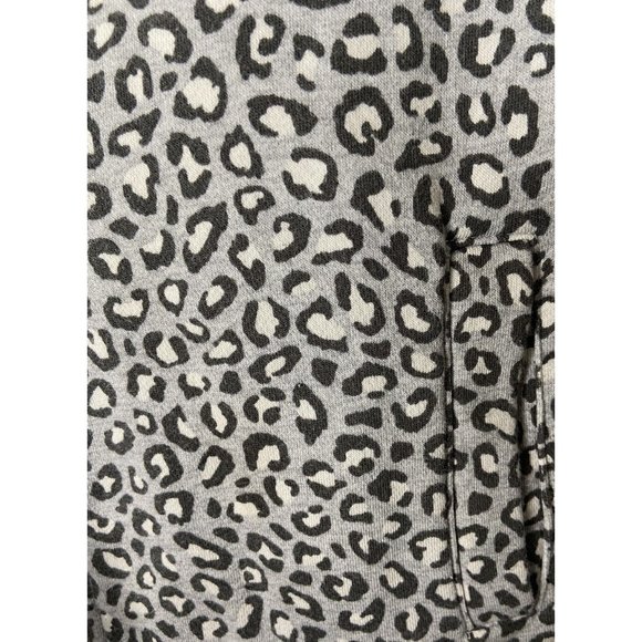 Old Navy Girls XL Long Sleeve Grey Cheetah Hooded Zippered Lined Sweatshirt - Picture 4 of 16